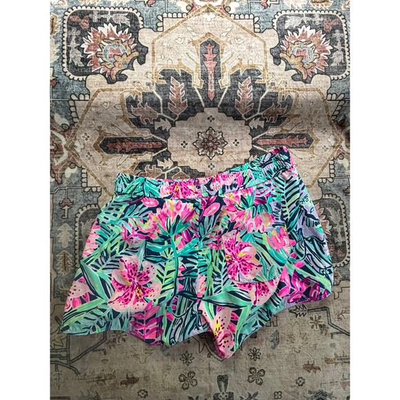 Lily Pulitzer Athletic Summer Shorts Colorful Printed Beach Swim Bottoms - Picture 2 of 7